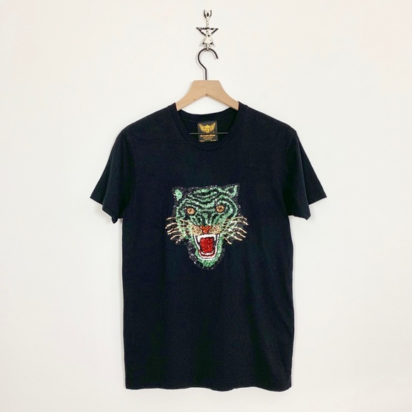 Exclusive Game Tops - Exclusive Game Sequined Tiger Tee